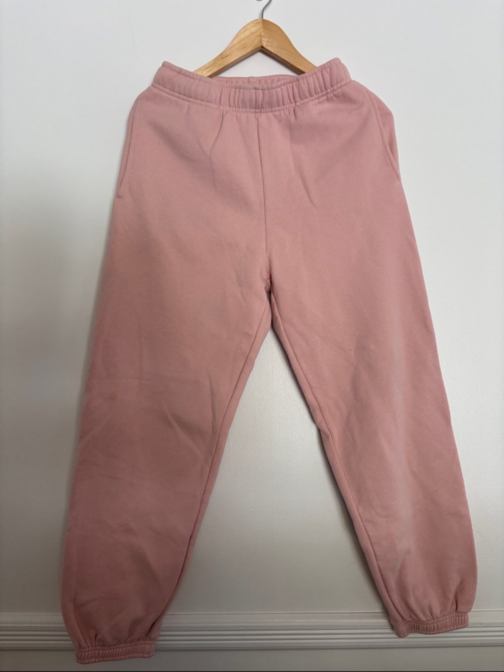 Girls' Pink Elastic Waist Jogger Pants